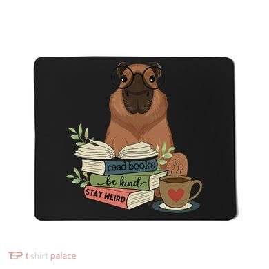Capybara Glasses Reading Books Capybara Nerd Bookworm Mousepad