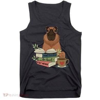 Capybara Glasses Reading Books Capybara Nerd Bookworm Tank Top