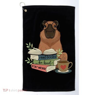 Capybara Glasses Reading Books Capybara Nerd Bookworm Golf Towel