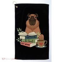 Capybara Glasses Reading Books Capybara Nerd Bookworm Golf Towel thumb 0