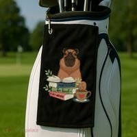 Capybara Glasses Reading Books Capybara Nerd Bookworm Golf Towel thumb 2