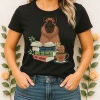 Capybara Glasses Reading Books Capybara Nerd Bookworm Women's T-Shirt thumb 2