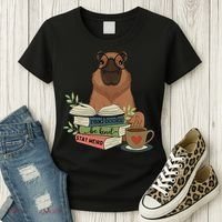 Capybara Glasses Reading Books Capybara Nerd Bookworm Women's T-Shirt thumb 3