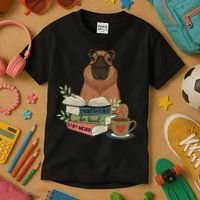Capybara Glasses Reading Books Capybara Nerd Bookworm Kids T-Shirt thumb 3