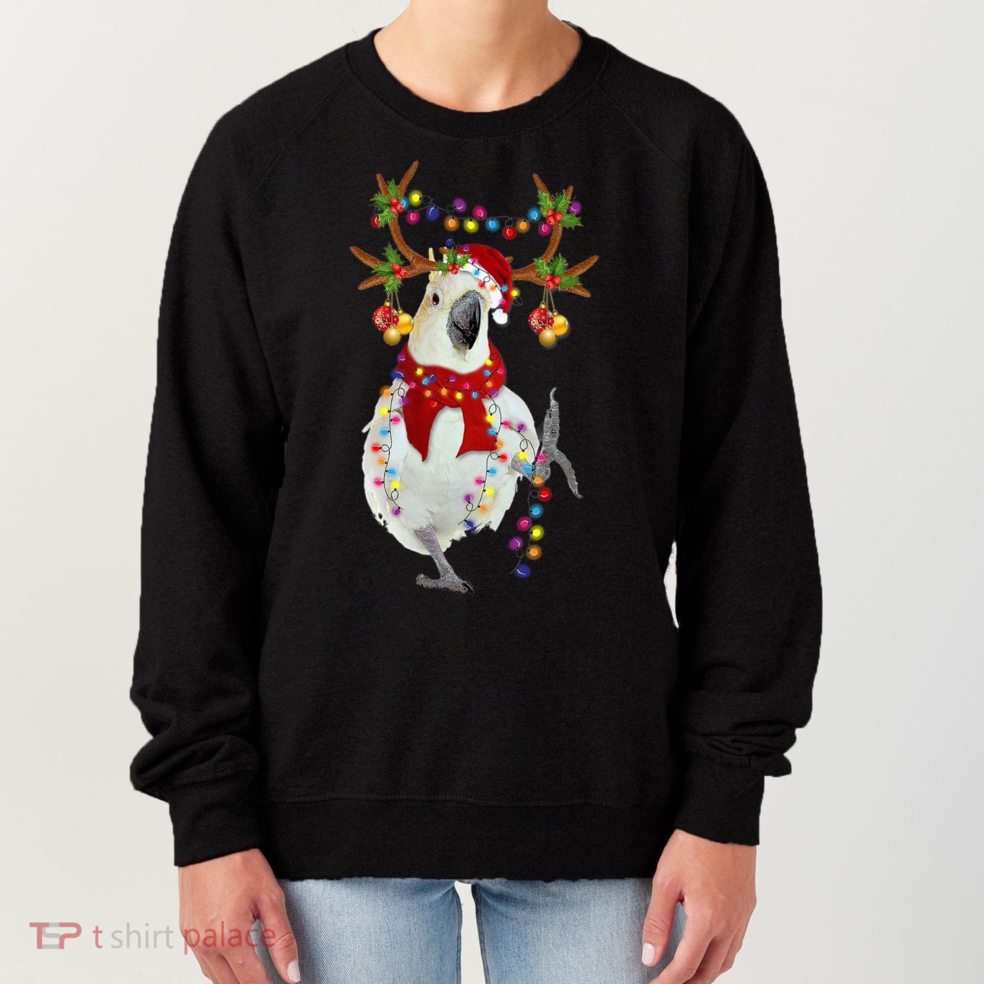Cockatoo Gorgeous Reindeer Christmas Tree Light Xmas Cute Gift Women's Sweatshirt