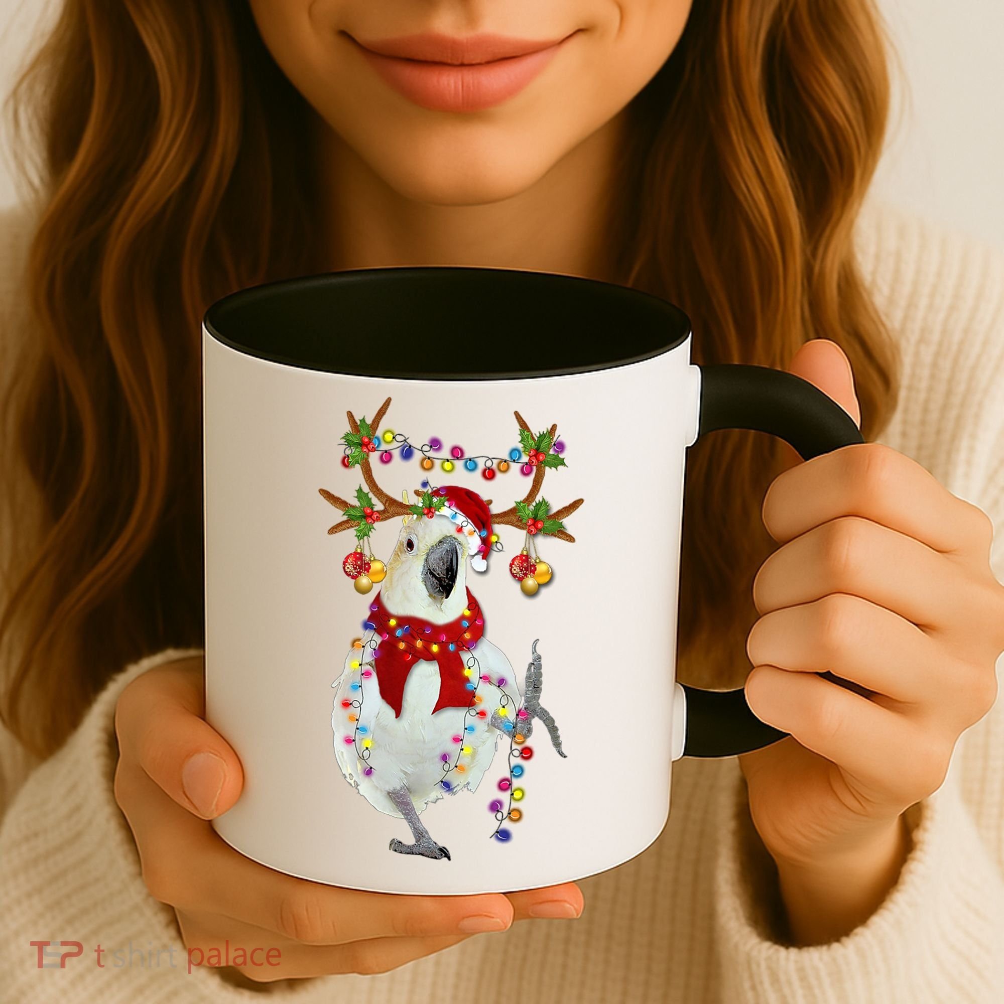 Cockatoo Gorgeous Reindeer Christmas Tree Light Xmas Cute Gift Coffee Mug