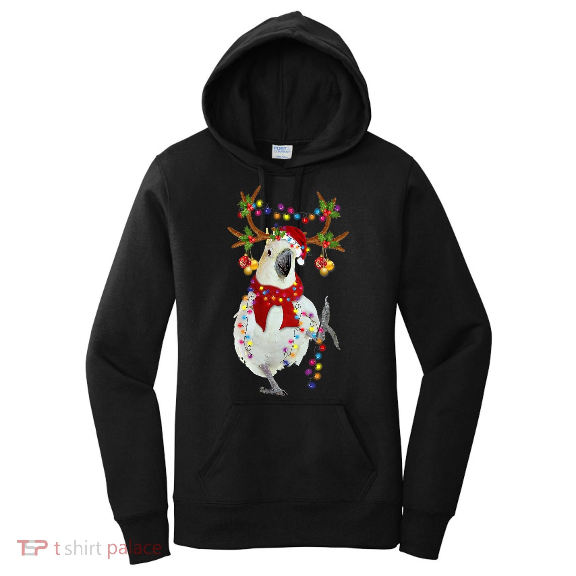 Cockatoo Gorgeous Reindeer Christmas Tree Light Xmas Cute Gift Women's Hoodie