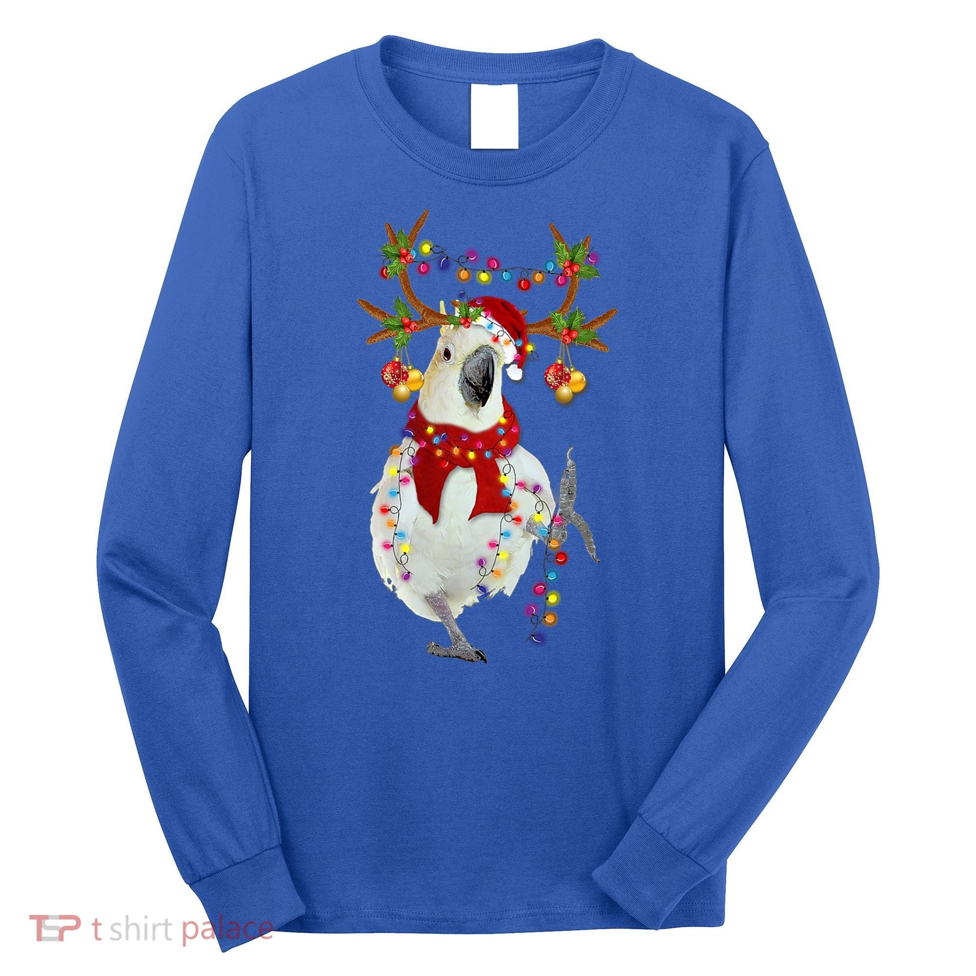 Cockatoo Gorgeous Reindeer Christmas Tree Light Xmas Cute Gift Long Sleeve Shirt