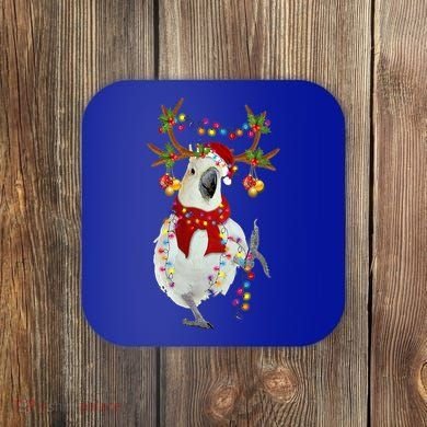 Cockatoo Gorgeous Reindeer Christmas Tree Light Xmas Cute Gift Coaster