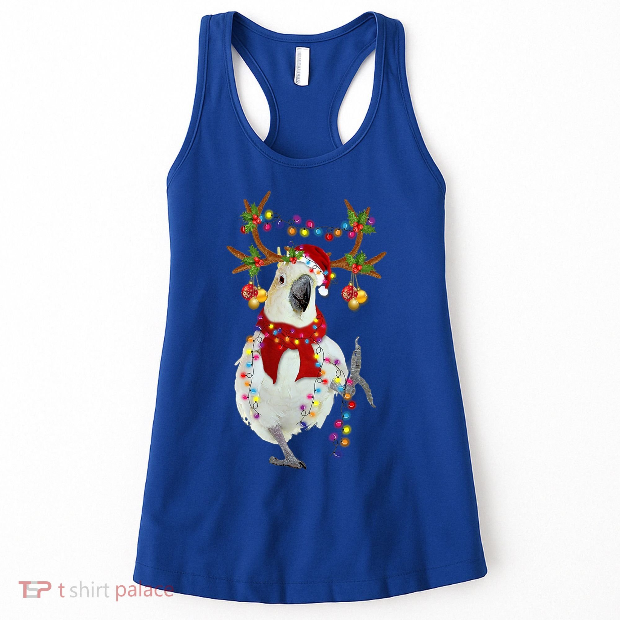 Cockatoo Gorgeous Reindeer Christmas Tree Light Xmas Cute Gift Women's Tank Top