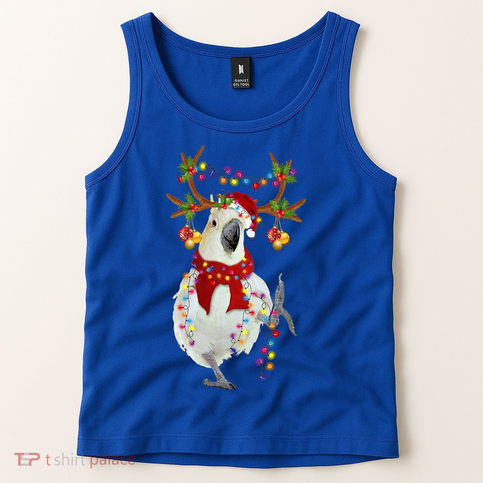 Cockatoo Gorgeous Reindeer Christmas Tree Light Xmas Cute Gift Tank Top