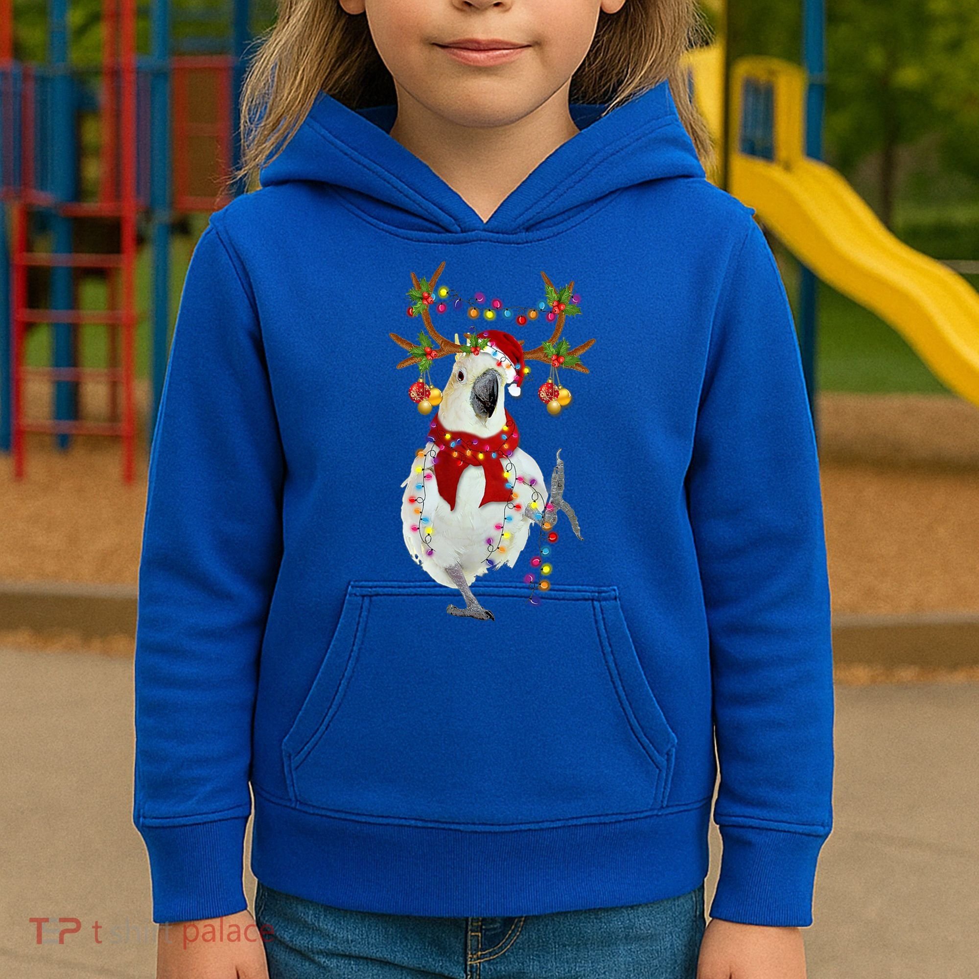 Cockatoo Gorgeous Reindeer Christmas Tree Light Xmas Cute Gift Kids Hoodie