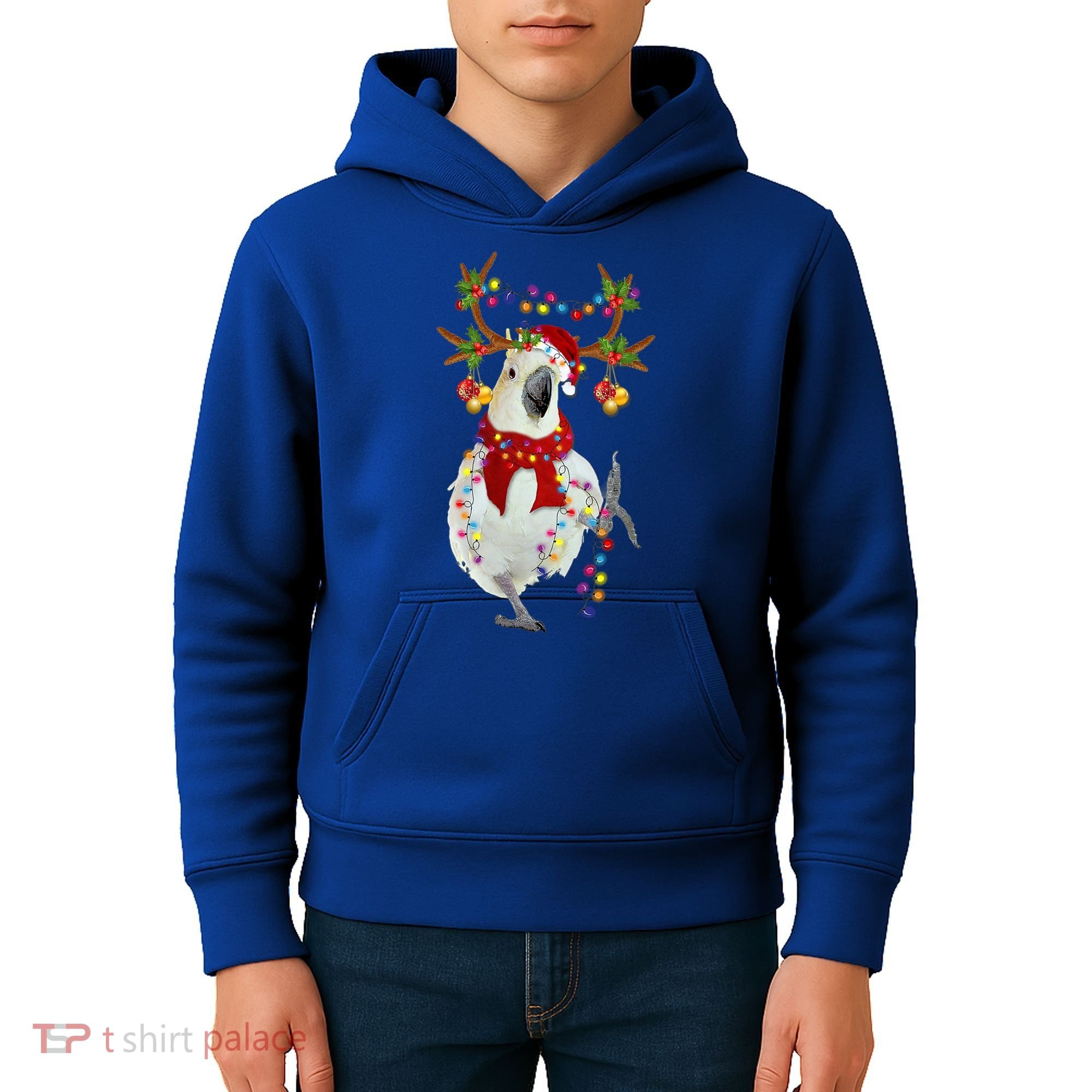 Cockatoo Gorgeous Reindeer Christmas Tree Light Xmas Cute Gift Kids Hoodie
