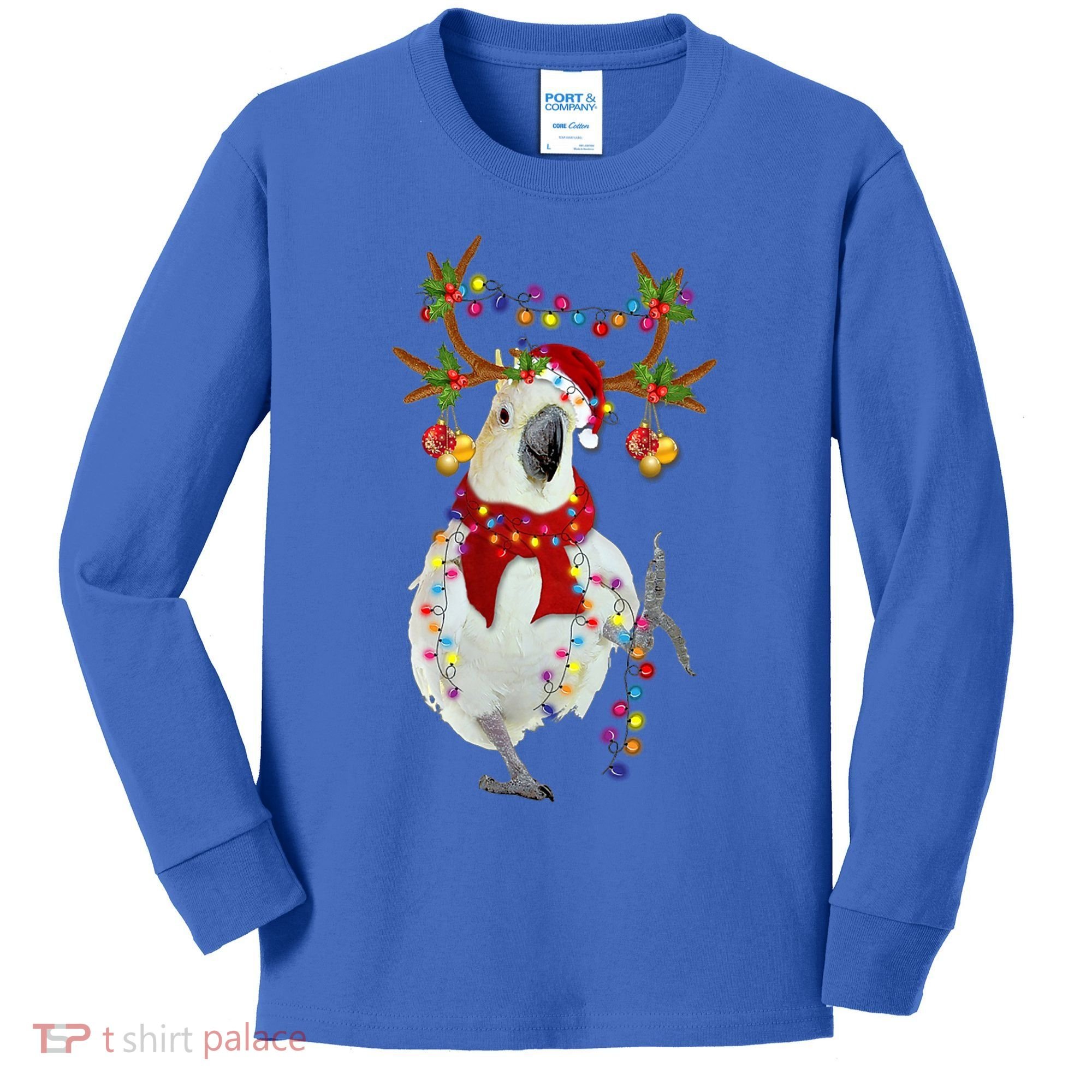 Cockatoo Gorgeous Reindeer Christmas Tree Light Xmas Cute Gift Kids Long Sleeve Shirt