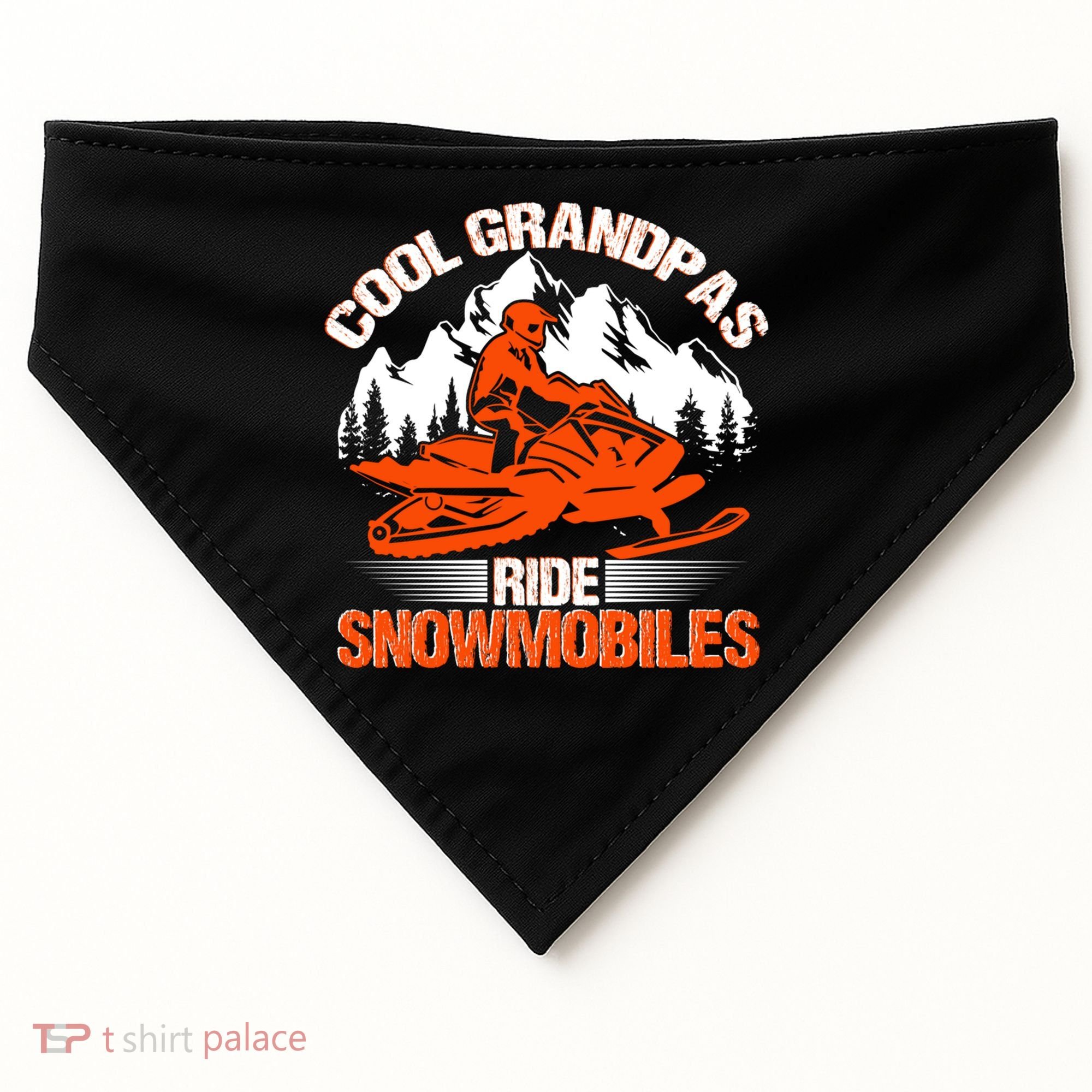 Cool Grandpas Ride Snowmobiles Funny Snowmobile Dad Grandpa Gift USA-Made Doggie Bandana