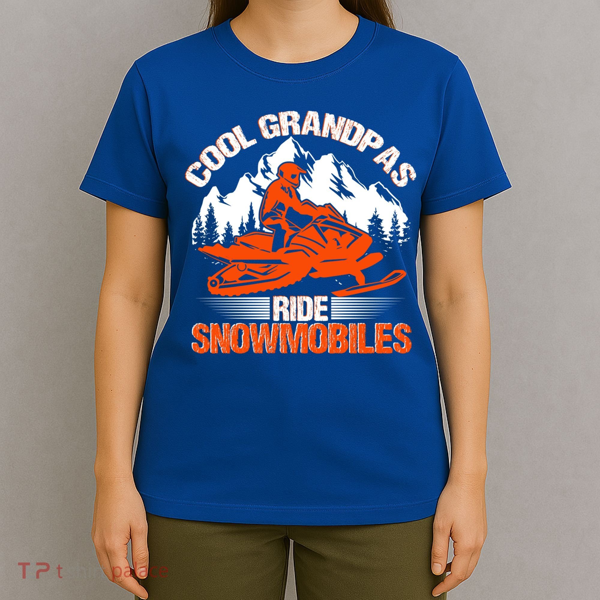 Cool Grandpas Ride Snowmobiles Funny Snowmobile Dad Grandpa Gift T-Shirt