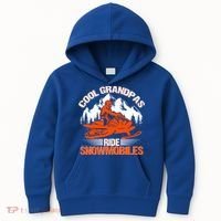Cool Grandpas Ride Snowmobiles Funny Snowmobile Dad Grandpa Gift Kids Hoodie thumb 0