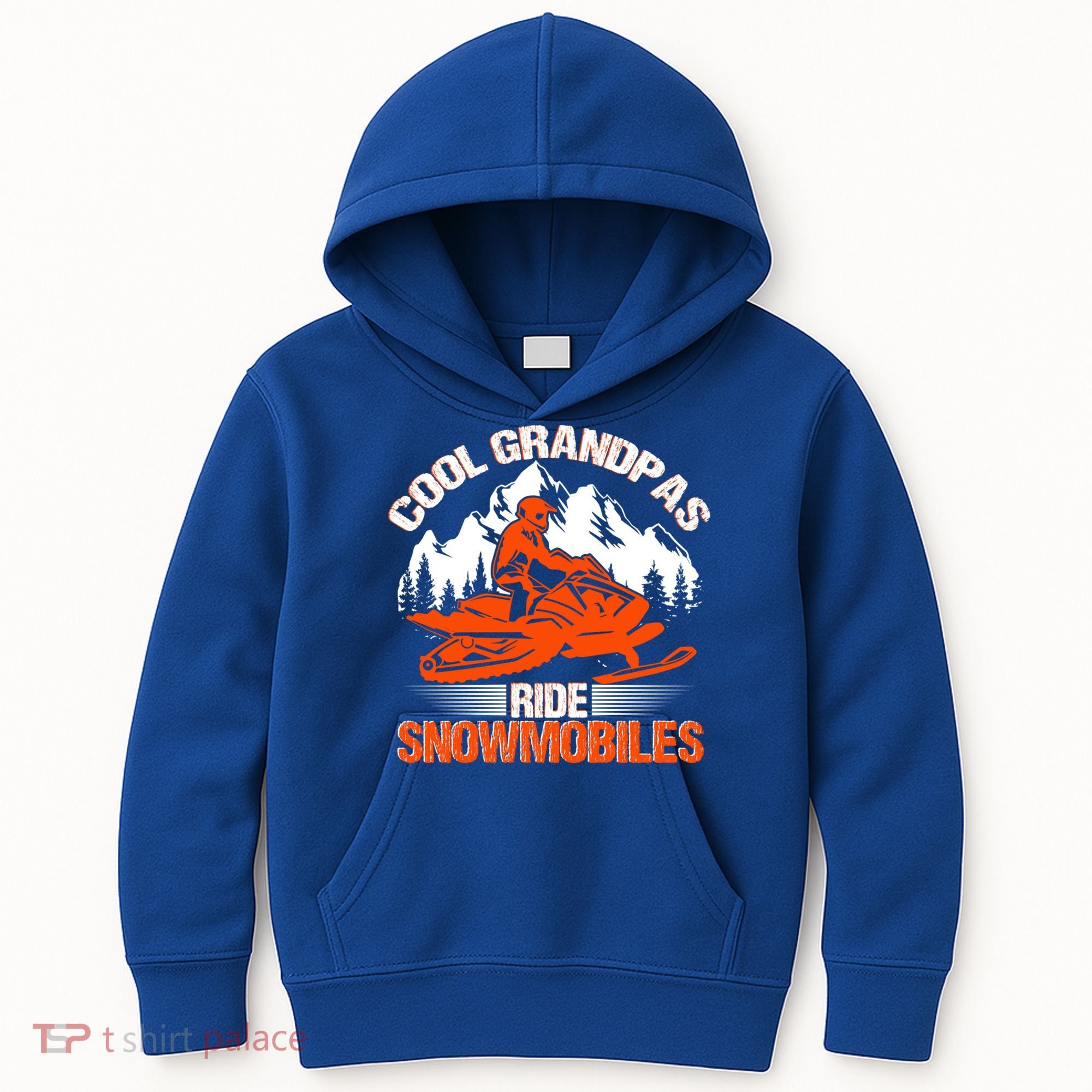 Cool Grandpas Ride Snowmobiles Funny Snowmobile Dad Grandpa Gift Kids Hoodie