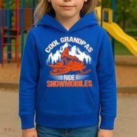 Cool Grandpas Ride Snowmobiles Funny Snowmobile Dad Grandpa Gift Kids Hoodie thumb 3