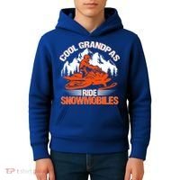 Cool Grandpas Ride Snowmobiles Funny Snowmobile Dad Grandpa Gift Kids Hoodie thumb 4