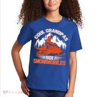 Cool Grandpas Ride Snowmobiles Funny Snowmobile Dad Grandpa Gift Kids T-Shirt thumb 2