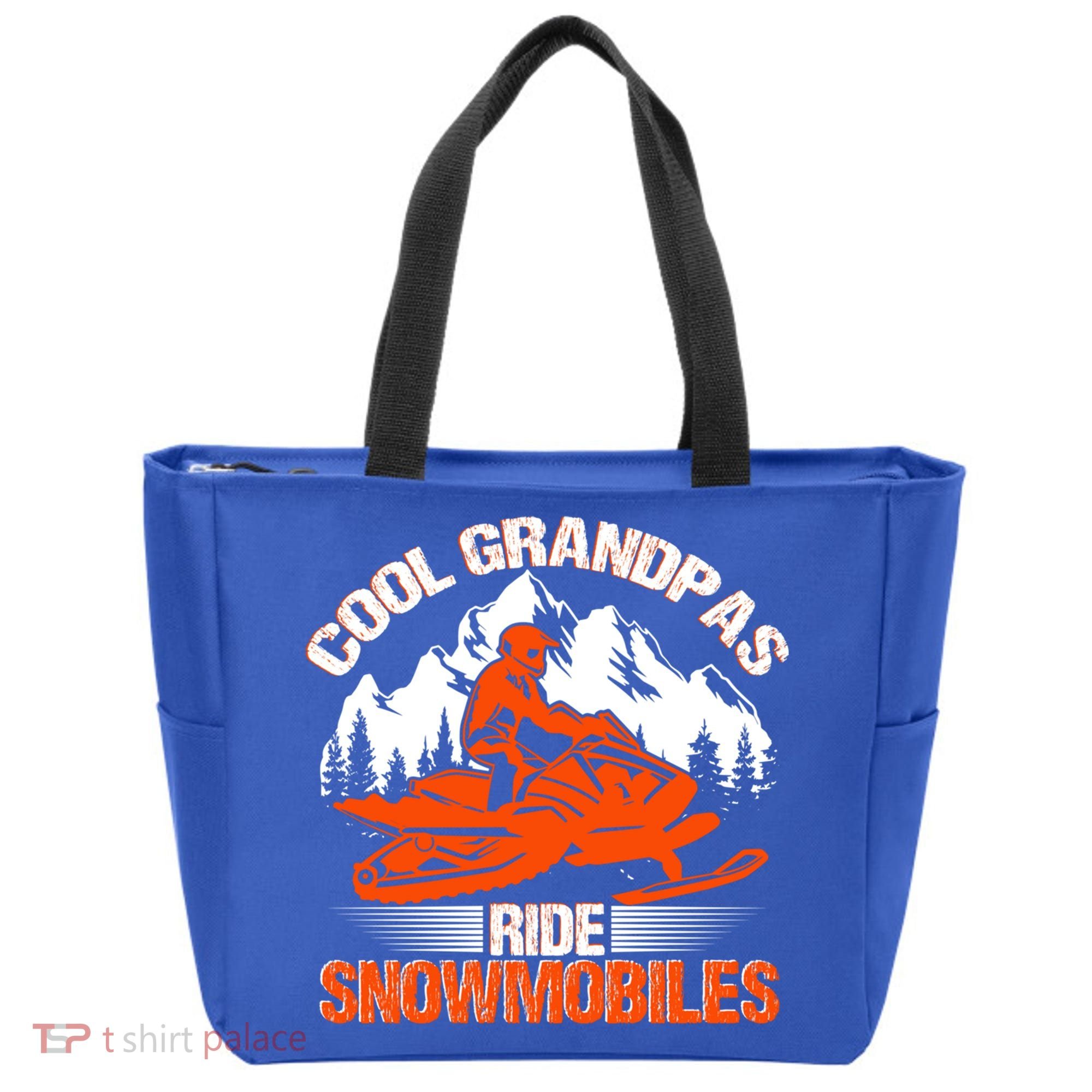 Cool Grandpas Ride Snowmobiles Funny Snowmobile Dad Grandpa Gift Tote Bag