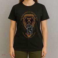 Christian Gifts Religious Kneeling Warrior Lion Of Judah T-Shirt thumb 4