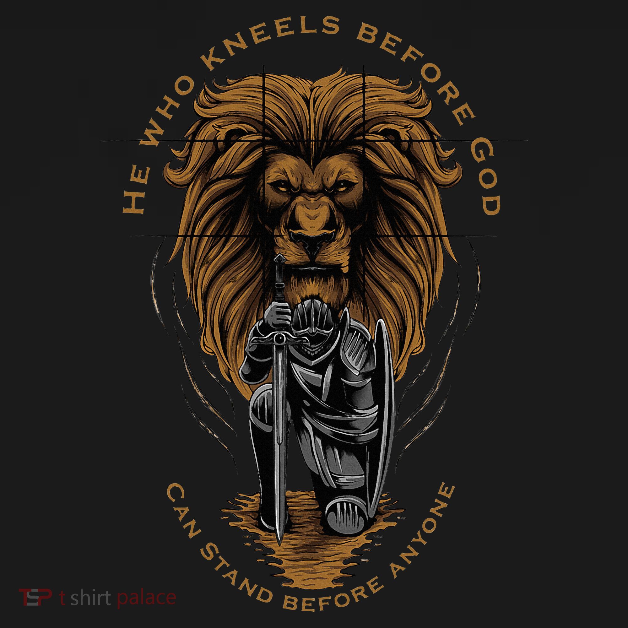 Christian Gifts Religious Kneeling Warrior Lion Of Judah Women's Tank Top