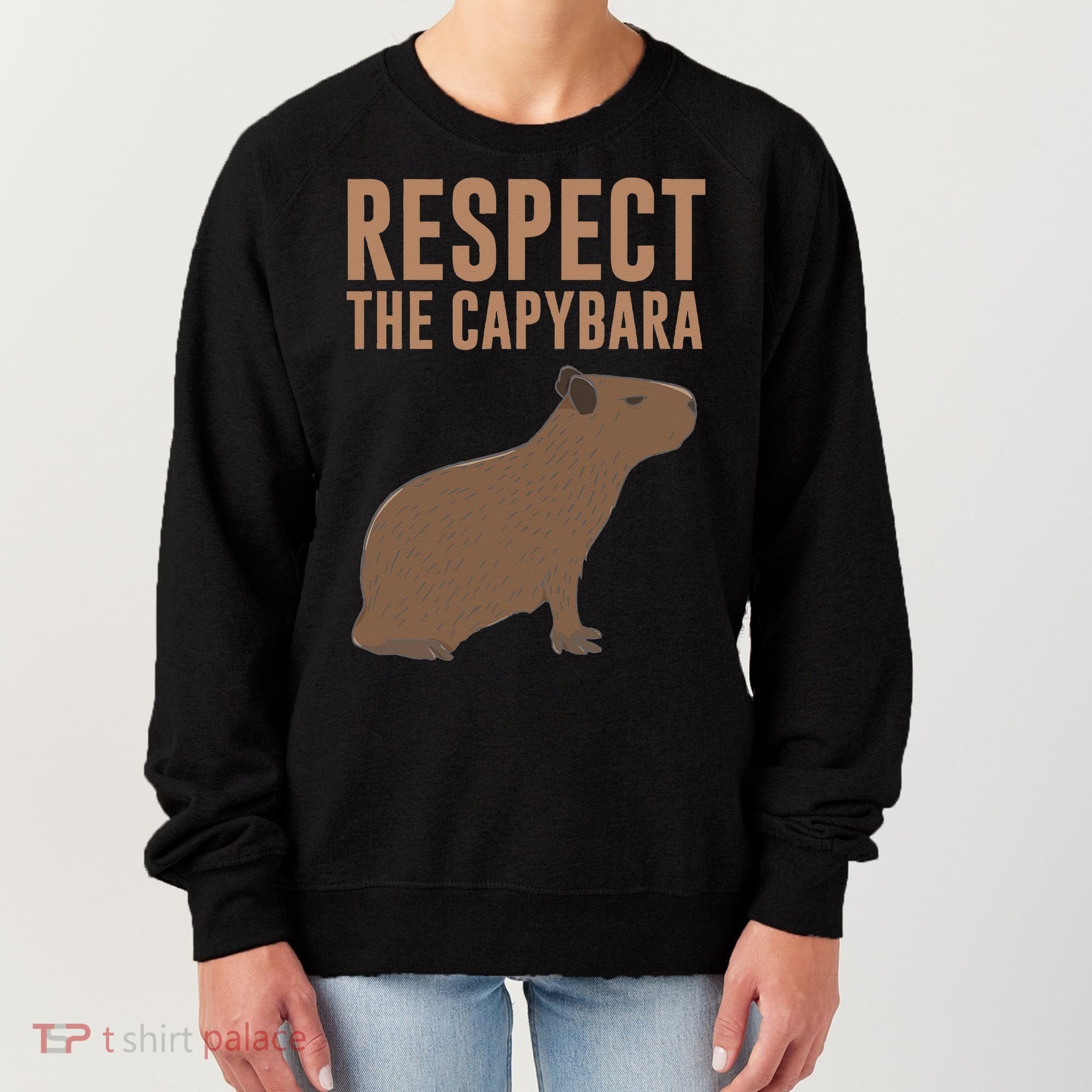 Capybara Gifts Respect The Capybara Cute Animal Women's Sweatshirt