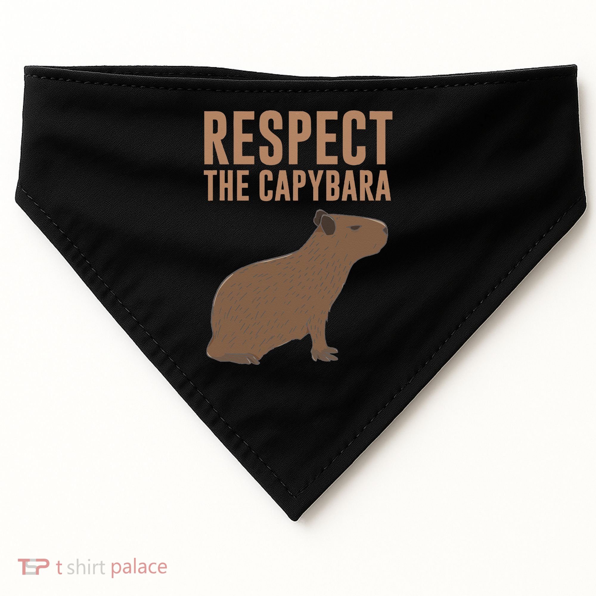 Capybara Gifts Respect The Capybara Cute Animal USA-Made Doggie Bandana