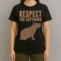Capybara Gifts Respect The Capybara Cute Animal T-Shirt thumb 4