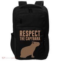 Capybara Gifts Respect The Capybara Cute Animal Impact Tech Backpack thumb 0