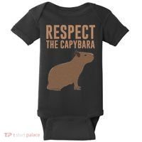 Capybara Gifts Respect The Capybara Cute Animal Baby Bodysuit thumb 0