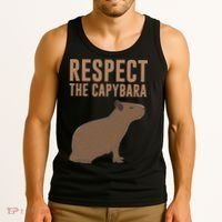 Capybara Gifts Respect The Capybara Cute Animal Tank Top thumb 3