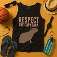 Capybara Gifts Respect The Capybara Cute Animal Tank Top thumb 4