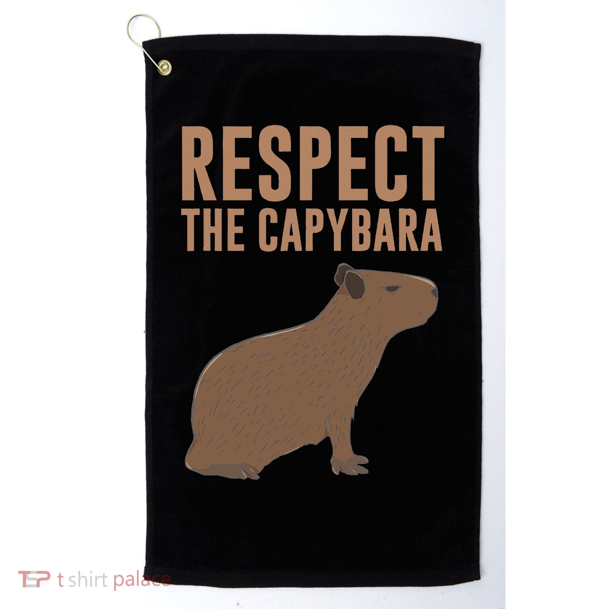 Capybara Gifts Respect The Capybara Cute Animal Golf Towel