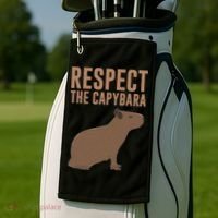 Capybara Gifts Respect The Capybara Cute Animal Golf Towel thumb 2