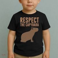 Capybara Gifts Respect The Capybara Cute Animal Toddler T-Shirt thumb 2