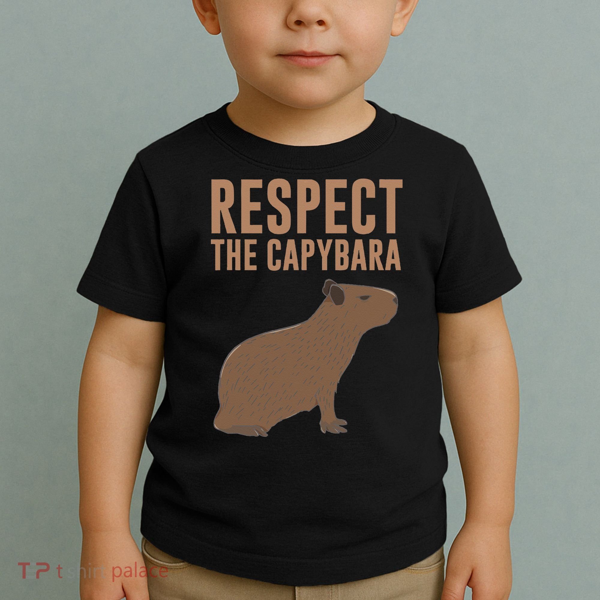 Capybara Gifts Respect The Capybara Cute Animal Toddler T-Shirt