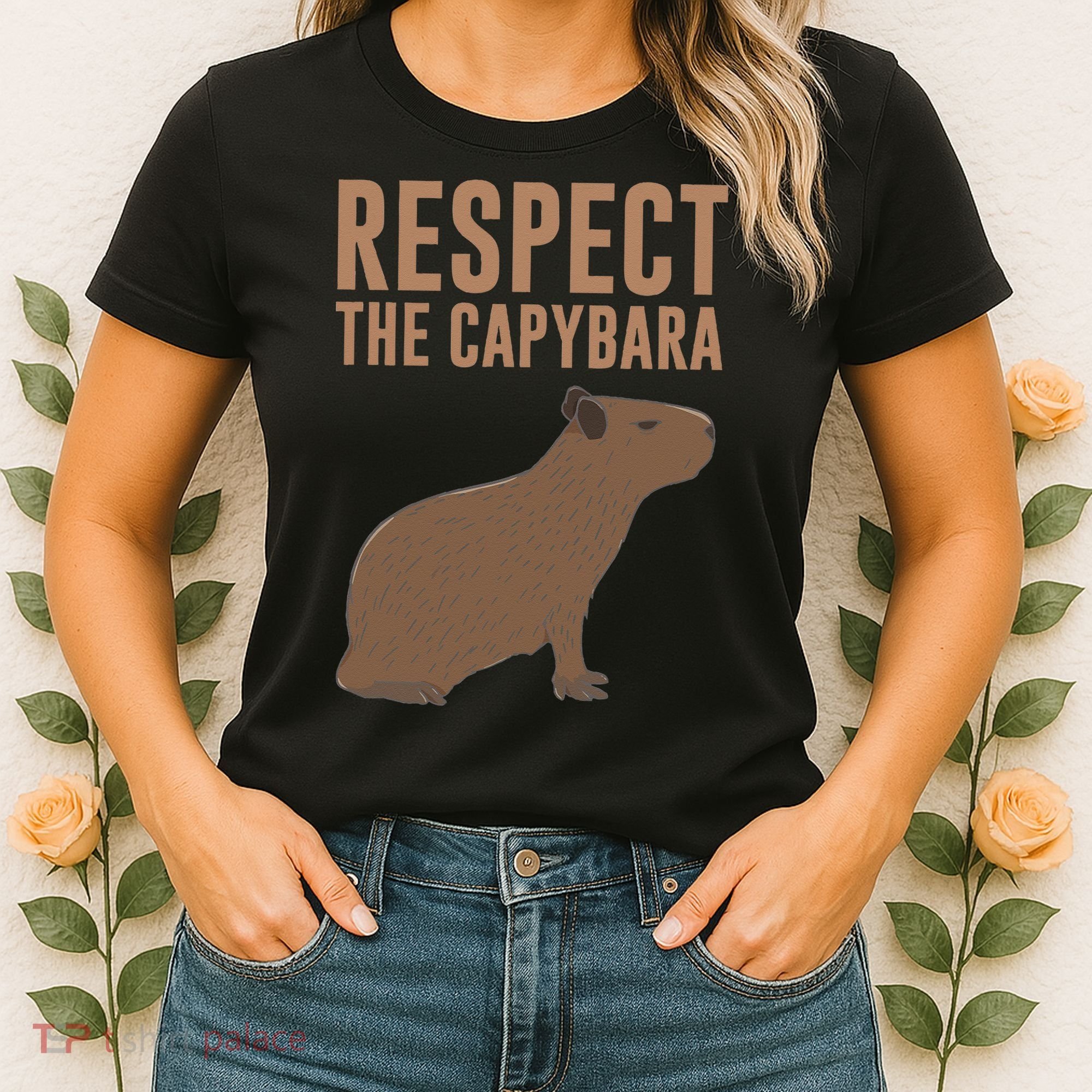 Capybara Gifts Respect The Capybara Cute Animal Women's T-Shirt