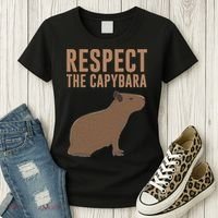 Capybara Gifts Respect The Capybara Cute Animal Women's T-Shirt thumb 3