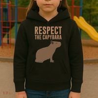 Capybara Gifts Respect The Capybara Cute Animal Kids Hoodie thumb 3