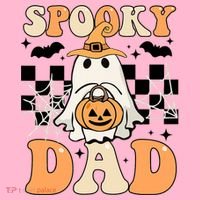 Cute Ghost Retro Spooky Season Halloween Spooky Dad Coaster thumb 2