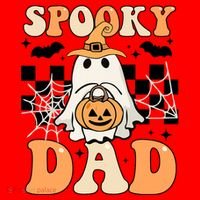 Cute Ghost Retro Spooky Season Halloween Spooky Dad Santa Hat thumb 1