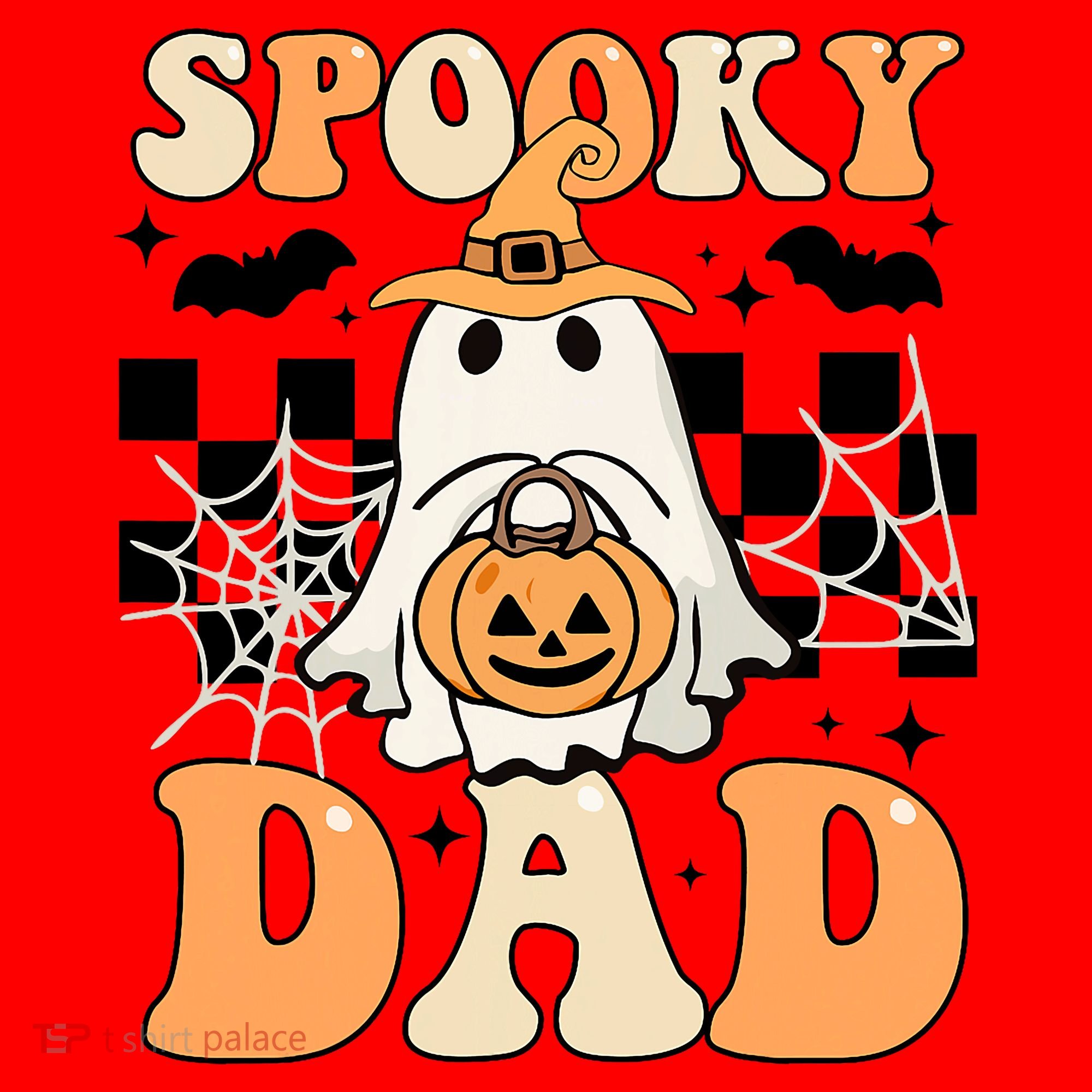Cute Ghost Retro Spooky Season Halloween Spooky Dad Santa Hat