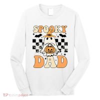 Cute Ghost Retro Spooky Season Halloween Spooky Dad Long Sleeve Shirt thumb 0