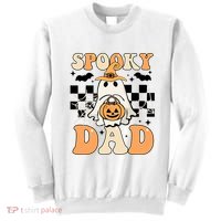 Cute Ghost Retro Spooky Season Halloween Spooky Dad Sweatshirt thumb 0
