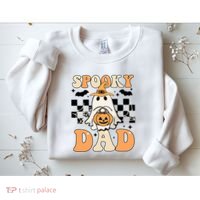 Cute Ghost Retro Spooky Season Halloween Spooky Dad Sweatshirt thumb 2