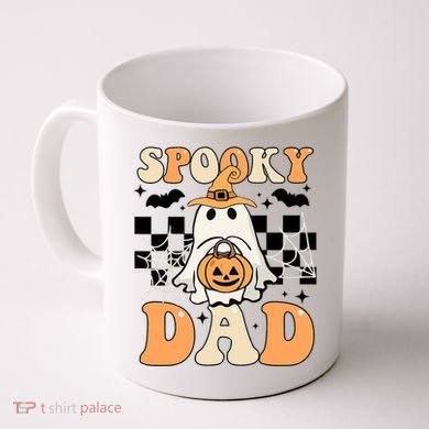 Cute Ghost Retro Spooky Season Halloween Spooky Dad Coffee Mug