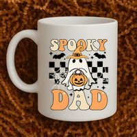 Cute Ghost Retro Spooky Season Halloween Spooky Dad Coffee Mug thumb 2